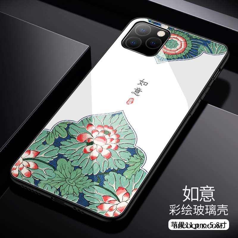 iPhone 11 Pro Coque Blanc Luxe Étui Style Chinois Personnalité Nouveau