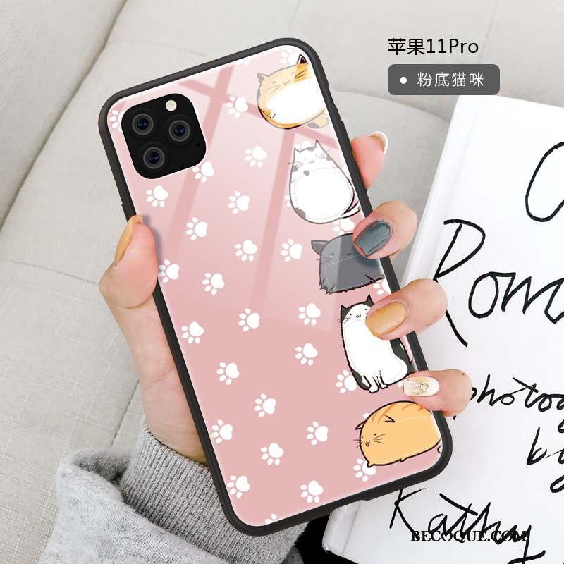 iPhone 11 Pro Coque Miroir Chat Protection Charmant Nouveau Étui