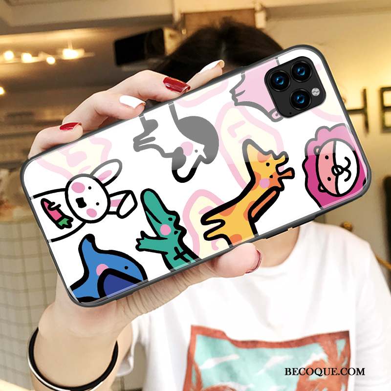 iPhone 11 Pro Coque Nouveau Blanc Incassable Charmant Amoureux Dessin Animé