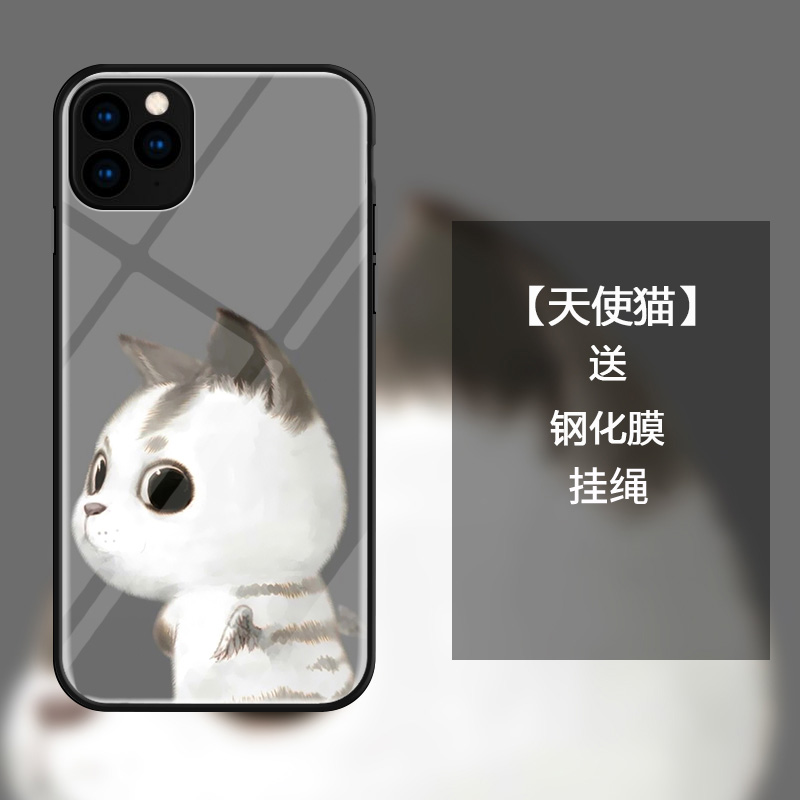 iPhone 11 Pro Coque Ornements Suspendus Chat Chiens Incassable Blanc Protection