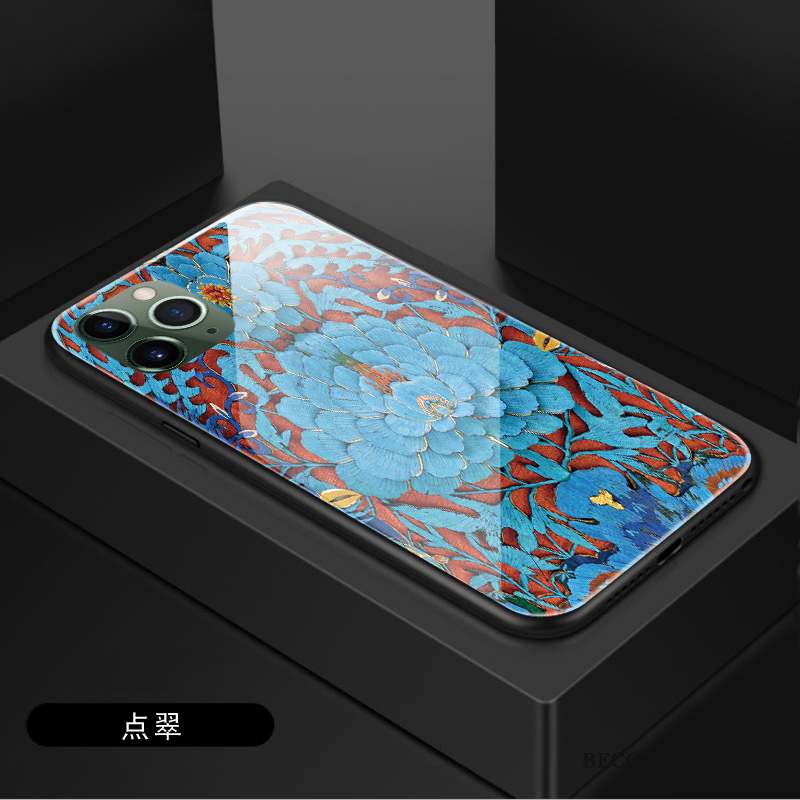 iPhone 11 Pro Coque Personnalité Protection Marque De Tendance Vintage Style Chinois Pivoine