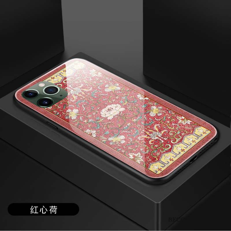 iPhone 11 Pro Coque Personnalité Protection Marque De Tendance Vintage Style Chinois Pivoine