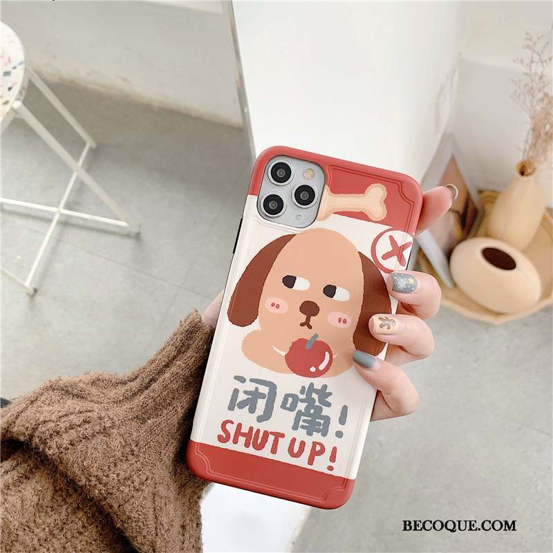 iPhone 11 Pro Coque Tout Compris Protection Étui Rose Créatif Chiens