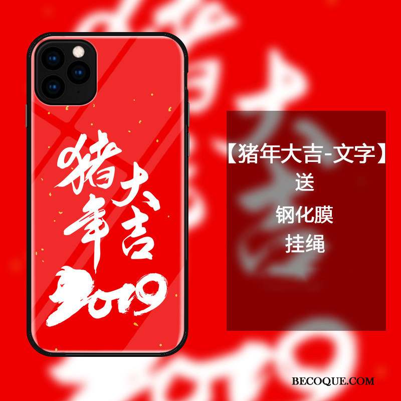 iPhone 11 Pro Coque Tout Compris Style Chinois Verre Rouge Protection De Fête