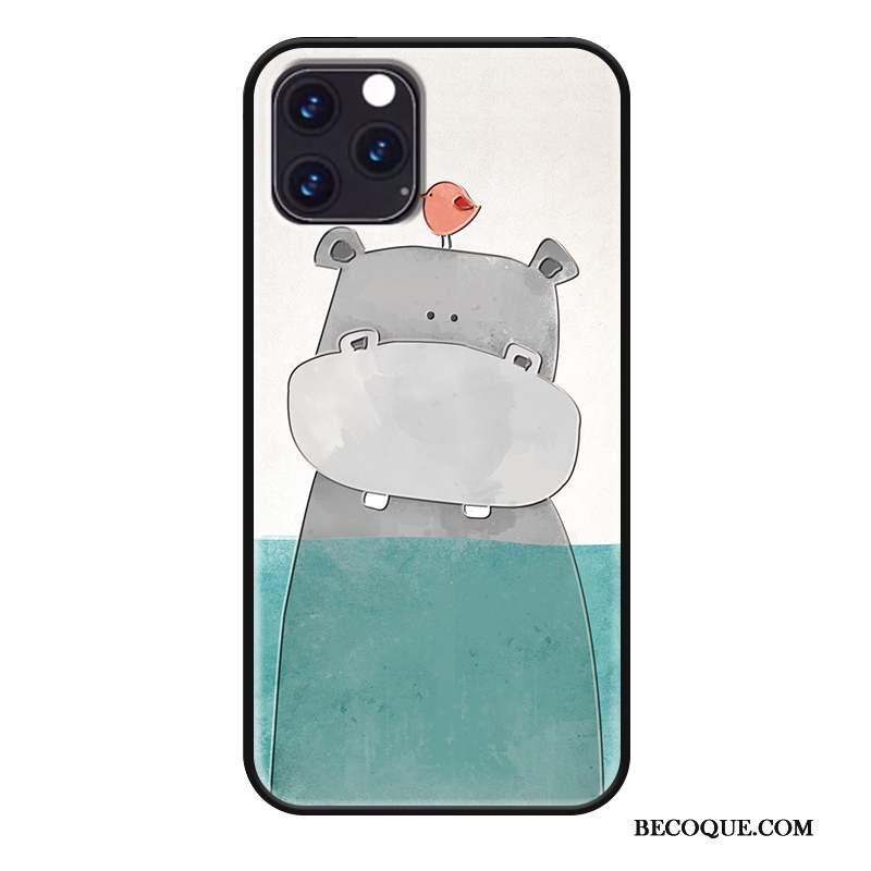 iPhone 11 Pro Coque Vert Amoureux Charmant Dessin Animé Étui Silicone