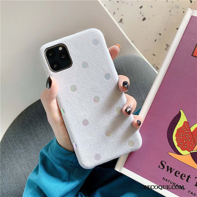 iPhone 11 Pro Coque Vintage Étui Point D'onde Protection Créatif Flanelle