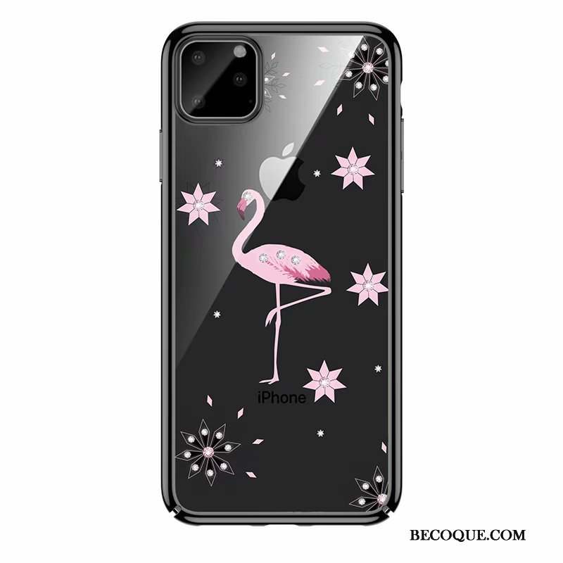 iPhone 11 Pro Coque Étui Strass Luxe Transparent Oiseau Incassable