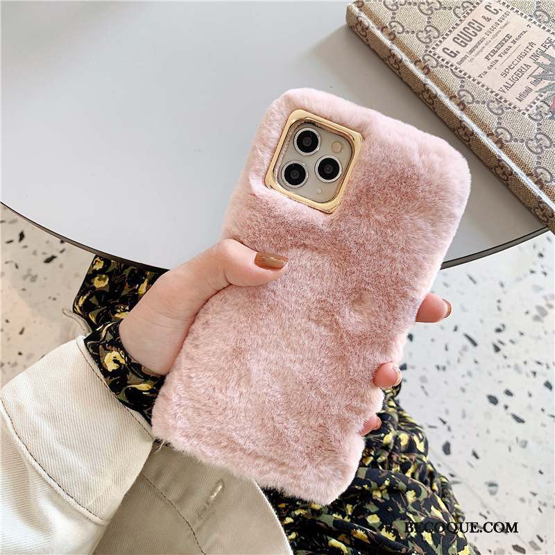 iPhone 11 Pro Couleur Unie Personnalité Incassable Étui Coque De Téléphone Peluche