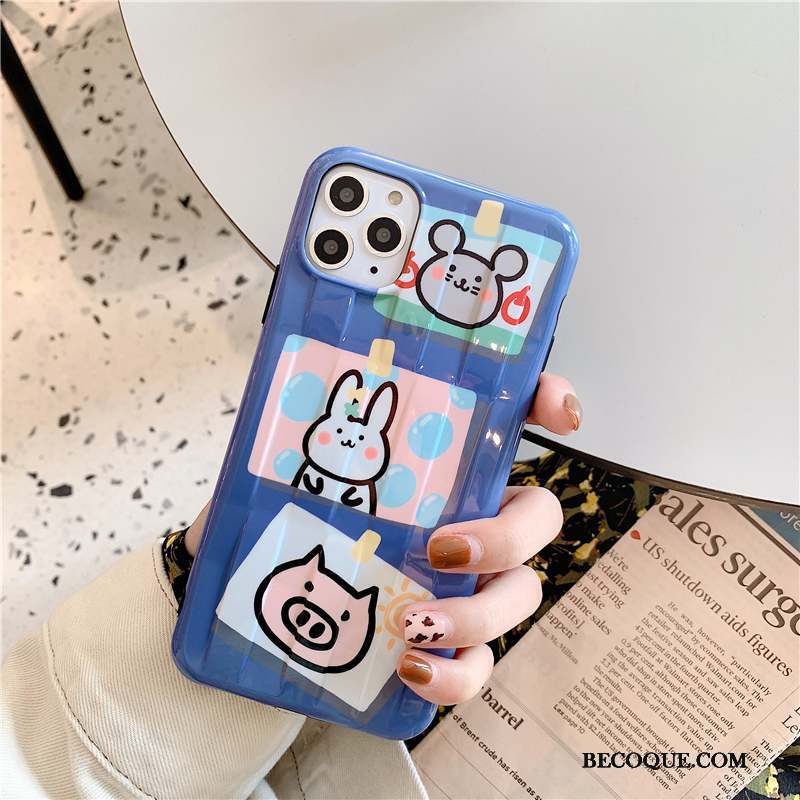 iPhone 11 Pro Dessin Animé Bleu Coque De Téléphone Incassable Silicone Nouveau