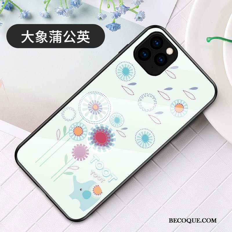 iPhone 11 Pro Dessin Animé Rose Coque De Téléphone Incassable Marque De Tendance Verre