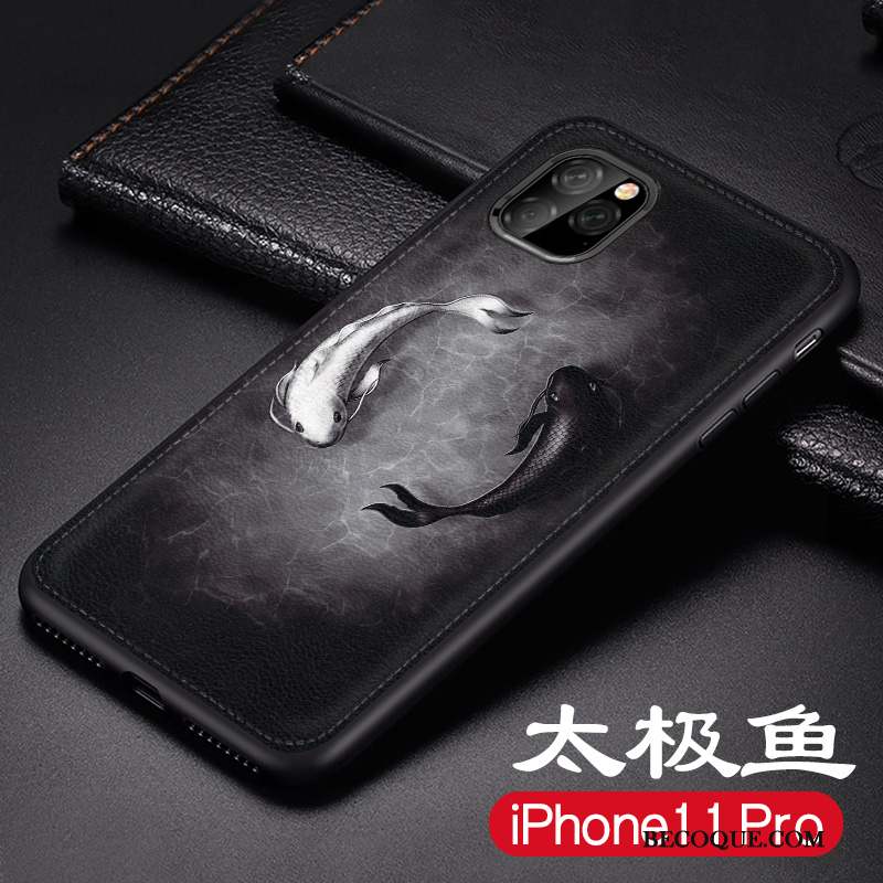 iPhone 11 Pro Incassable Délavé En Daim Noir Coque De Téléphone Nouveau Silicone