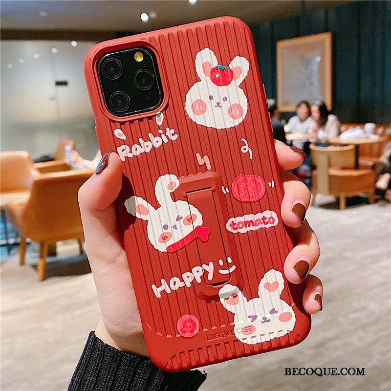 iPhone 11 Pro Lapin Rouge Charmant Coque Petit Support