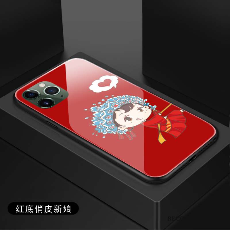 iPhone 11 Pro Mariée Style Chinois Grand Coque De Téléphone Nouveau Verre Trempé