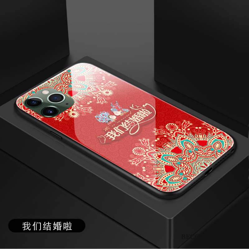 iPhone 11 Pro Mariée Style Chinois Grand Coque De Téléphone Nouveau Verre Trempé