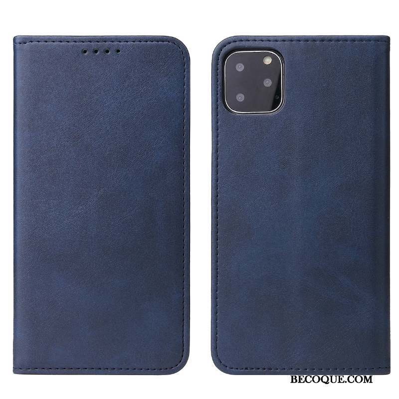 iPhone 11 Pro Max Bleu Housse Nouveau Étui En Cuir Coque De Téléphone