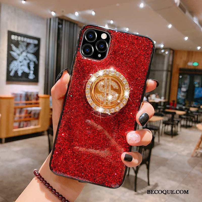 iPhone 11 Pro Max Brillant Métal Incruster Strass Incassable Luxe Coque De Téléphone