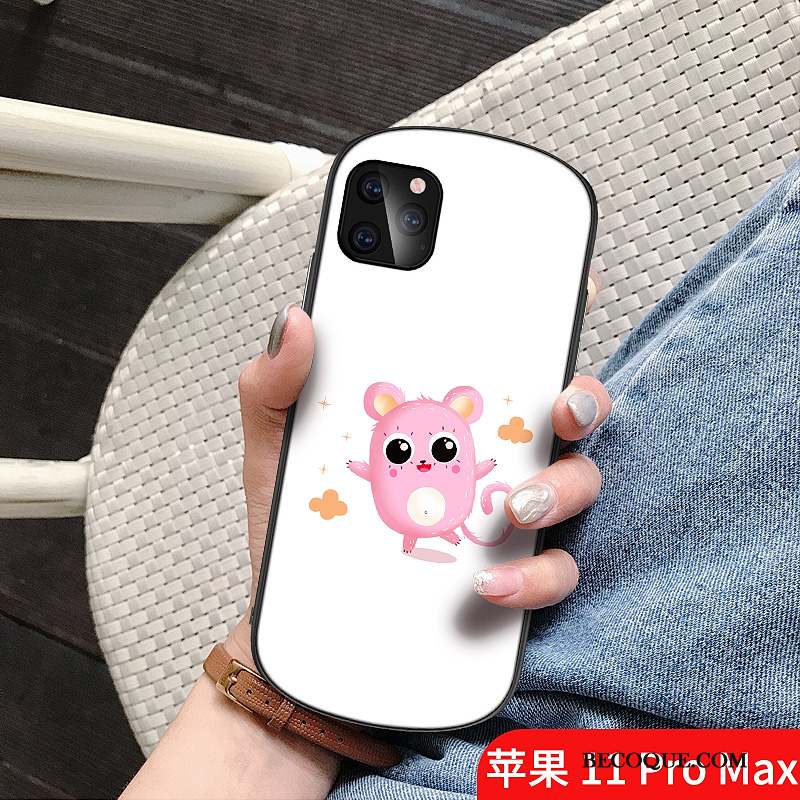 iPhone 11 Pro Max Charmant Verre Coque De Téléphone Net Rouge Nouveau Dessin Animé