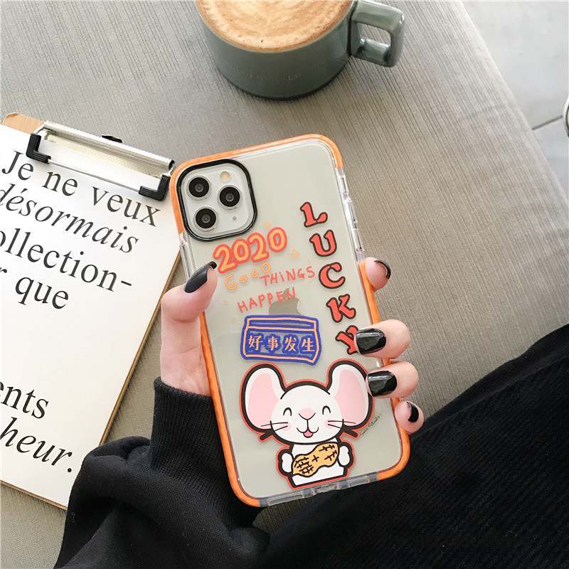 iPhone 11 Pro Max Coque Blanc Fluide Doux Amoureux Incassable Étui Créatif