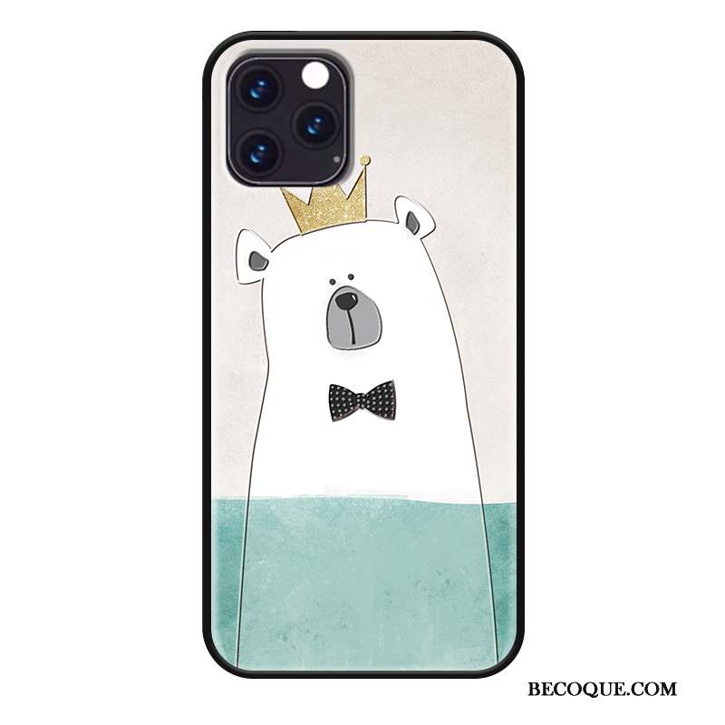 iPhone 11 Pro Max Coque Bleu Dessin Animé Protection Silicone Charmant Étui