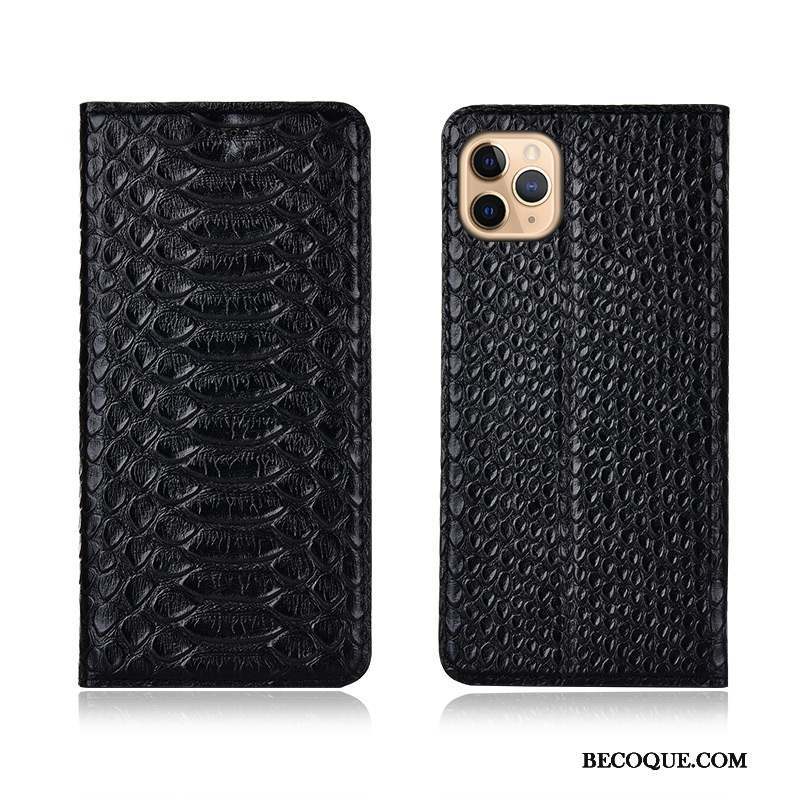 iPhone 11 Pro Max Coque Bleu Marin Clamshell Cuir Véritable Modèle Fleurie Étui En Cuir Protection