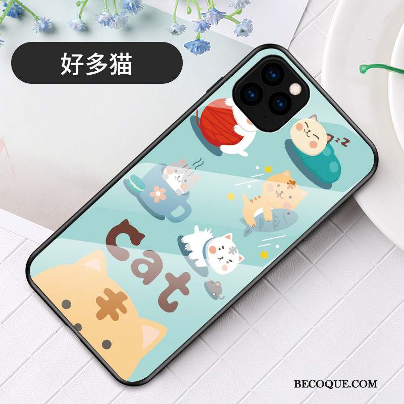 iPhone 11 Pro Max Coque Charmant Étui Dessin Animé Tendance Verre Protection