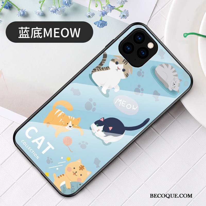 iPhone 11 Pro Max Coque Charmant Étui Dessin Animé Tendance Verre Protection