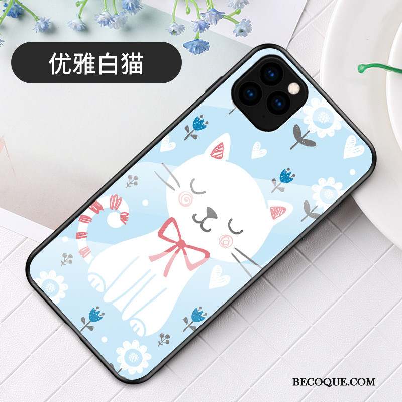 iPhone 11 Pro Max Coque Charmant Étui Dessin Animé Tendance Verre Protection