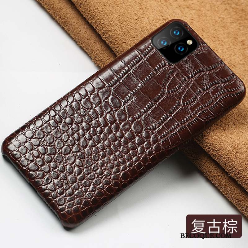 iPhone 11 Pro Max Coque Personnalisé Simple Sac Luxe Étui En Cuir Cuir Véritable