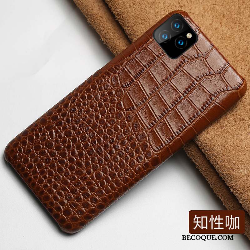 iPhone 11 Pro Max Coque Personnalisé Simple Sac Luxe Étui En Cuir Cuir Véritable