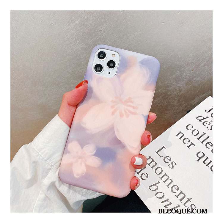 iPhone 11 Pro Max Coque Silicone Peinture À L'huile Incassable Art Fluide Doux Tout Compris