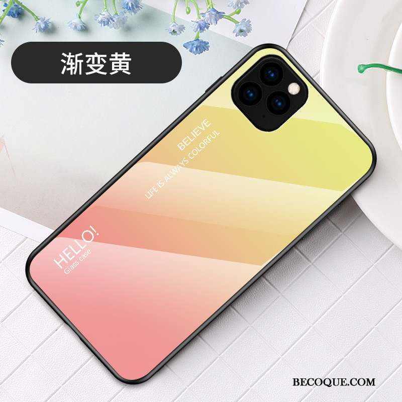 iPhone 11 Pro Max Coque Simple Incassable Verre Fluide Doux Mode Tendance