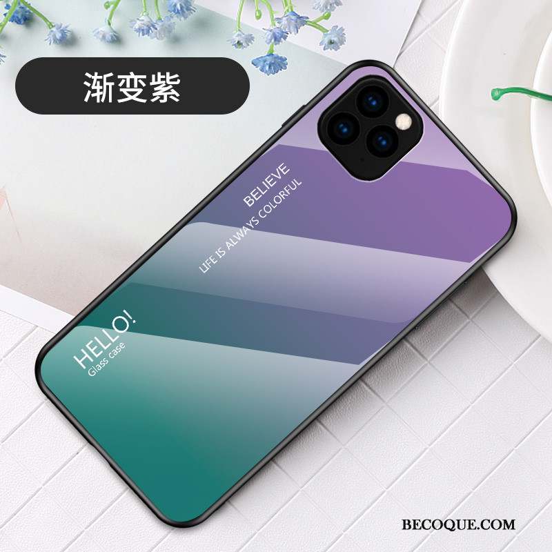 iPhone 11 Pro Max Coque Simple Incassable Verre Fluide Doux Mode Tendance