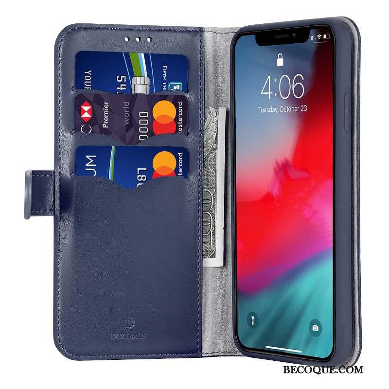 iPhone 11 Pro Max Coque Téléphone Portable Protection Étui En Cuir Tout Compris Business Carte