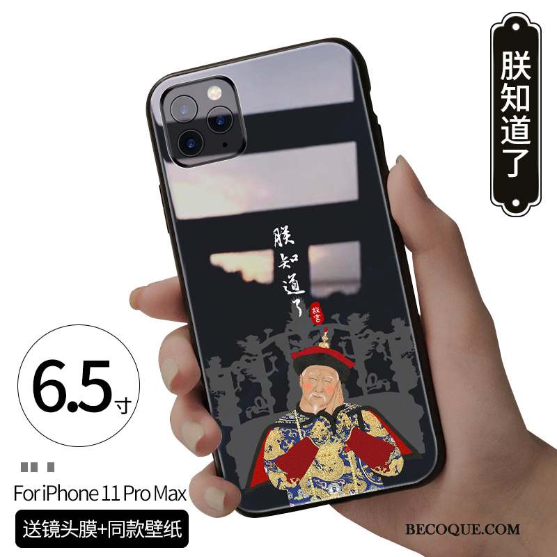 iPhone 11 Pro Max Coque Verre Palais Style Chinois Personnalité Accessoires Nouveau