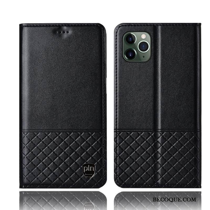 iPhone 11 Pro Max Cuir Véritable Protection Housse Incassable Coque De Téléphone Étui