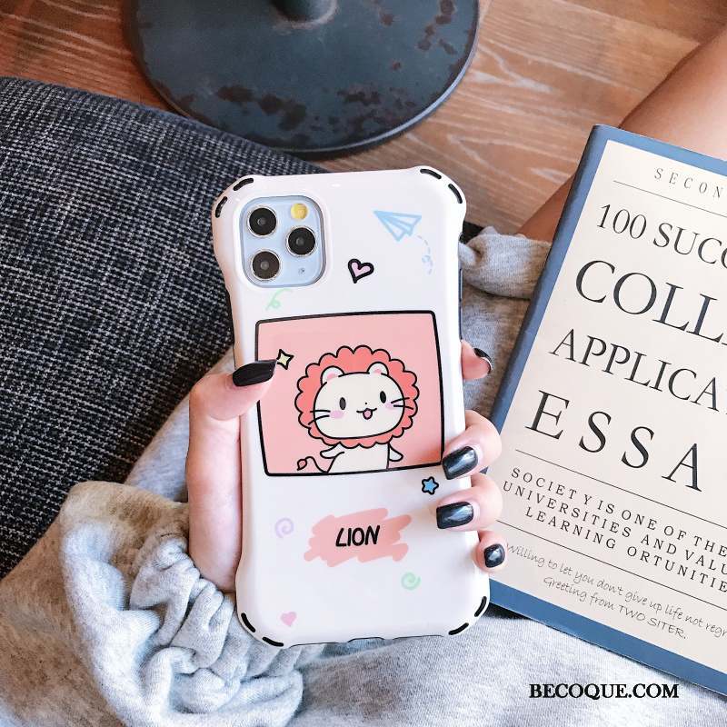 iPhone 11 Pro Max Dessin Animé Incassable Fluide Doux Coque De Téléphone Blanc Animal