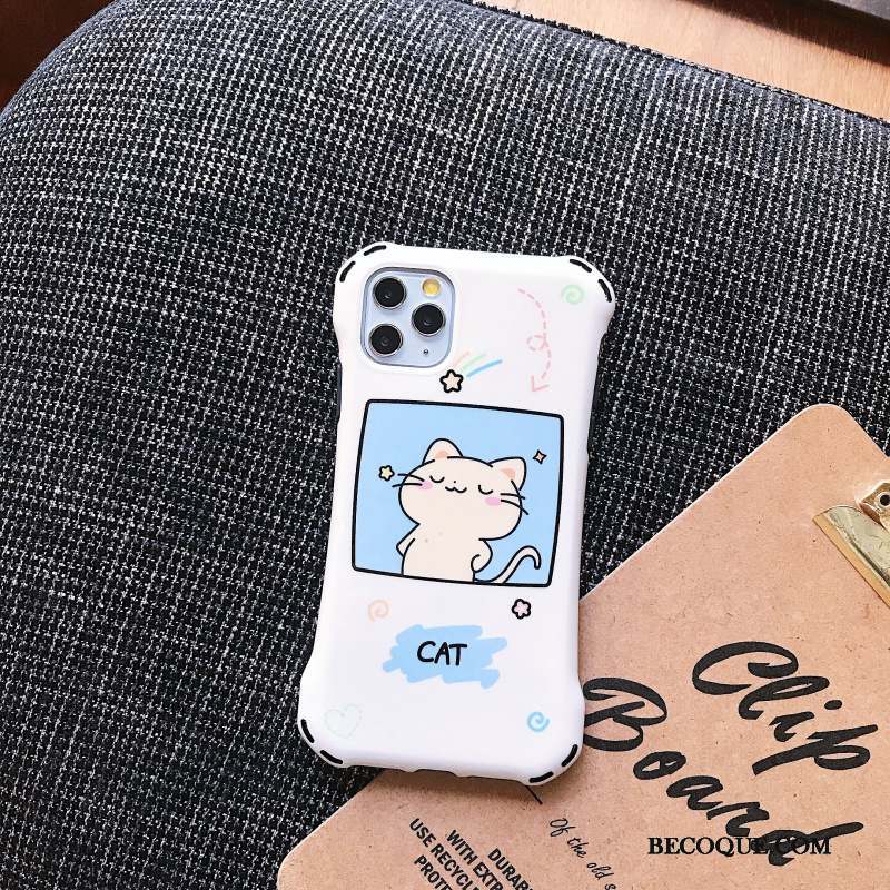 iPhone 11 Pro Max Dessin Animé Incassable Fluide Doux Coque De Téléphone Blanc Animal