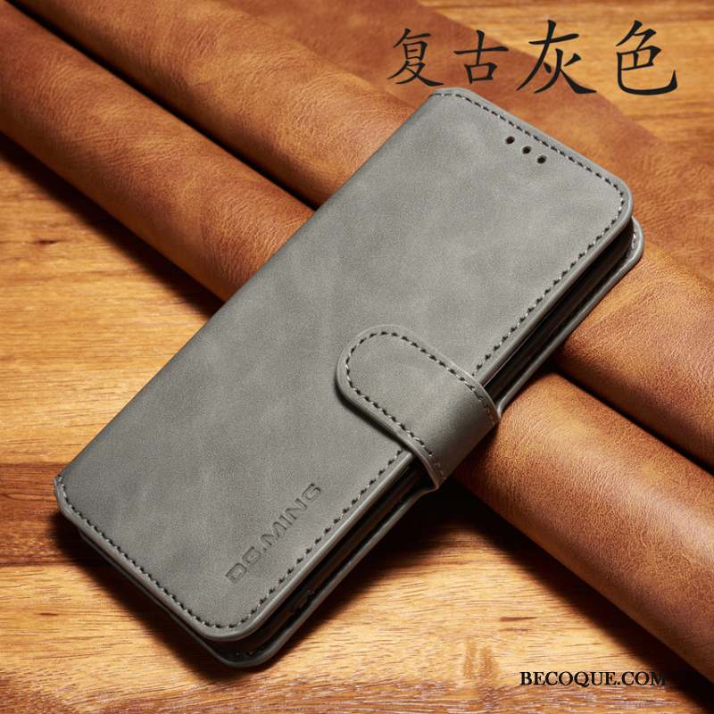 iPhone 11 Pro Max Incassable Vintage Étui En Cuir Noir Housse Coque De Téléphone