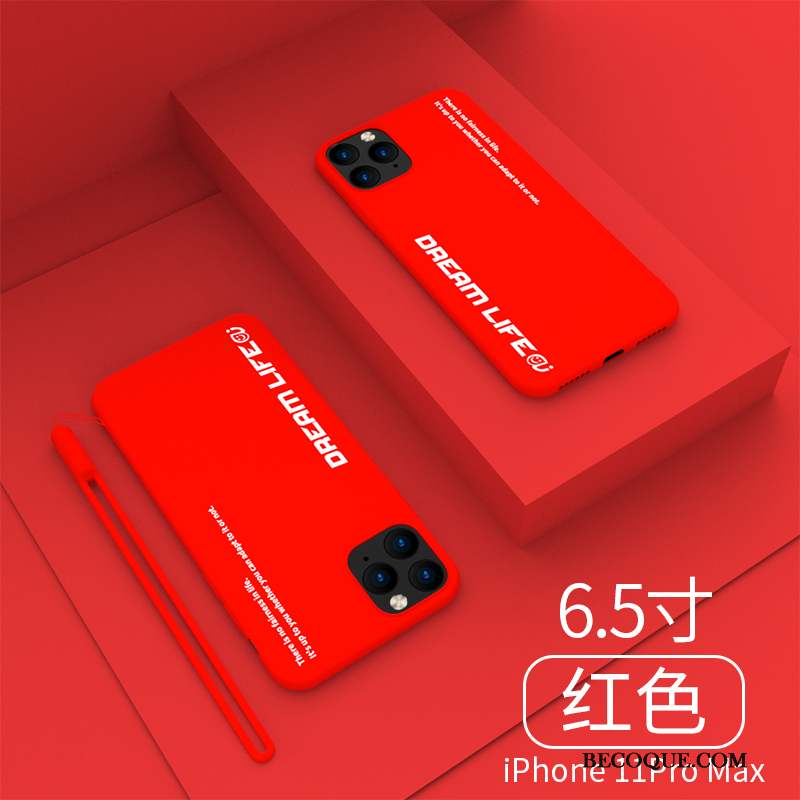 iPhone 11 Pro Max Marque De Tendance Net Rouge Nouveau Coque Silicone Étui