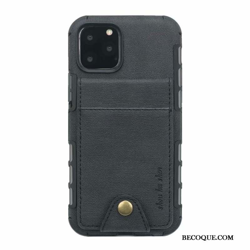 iPhone 11 Pro Max Portefeuille Étui En Cuir Sac Carte Rouge Coque De Téléphone