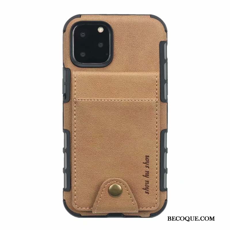 iPhone 11 Pro Max Portefeuille Étui En Cuir Sac Carte Rouge Coque De Téléphone