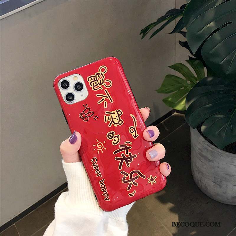 iPhone 11 Pro Max Rouge Étui Tout Compris Fluide Doux Incassable Coque De Téléphone