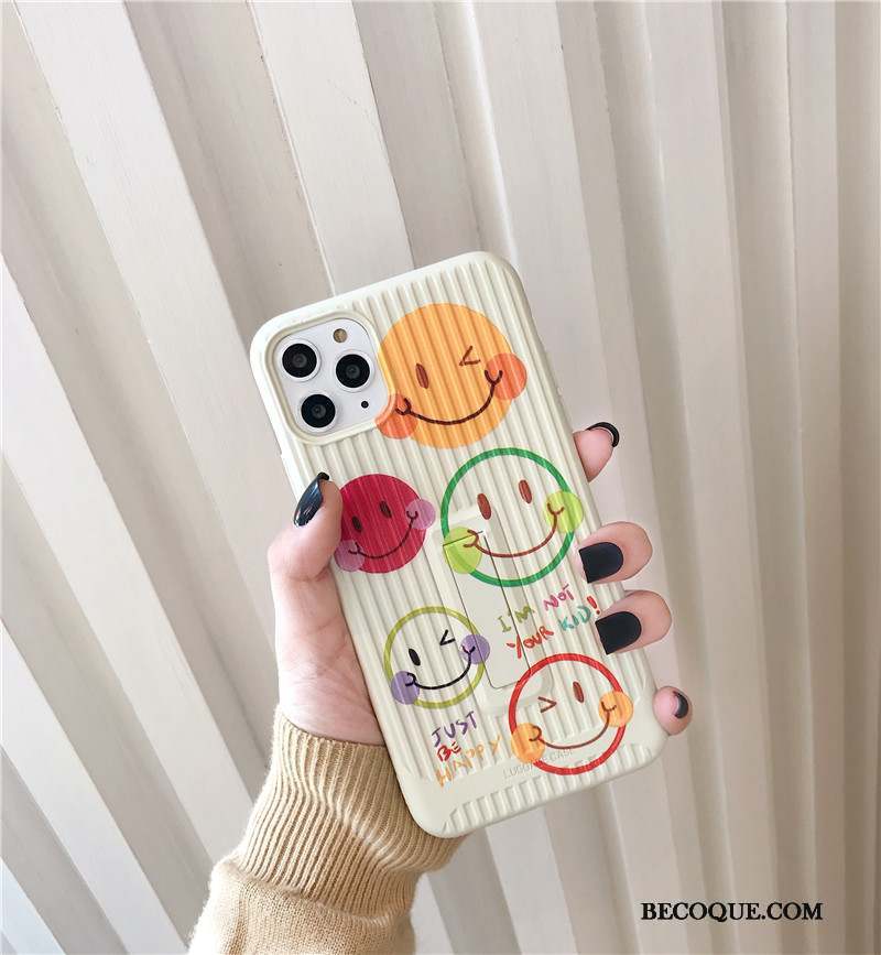 iPhone 11 Pro Max Support Blanc Simple Coque Souriant Tout Compris