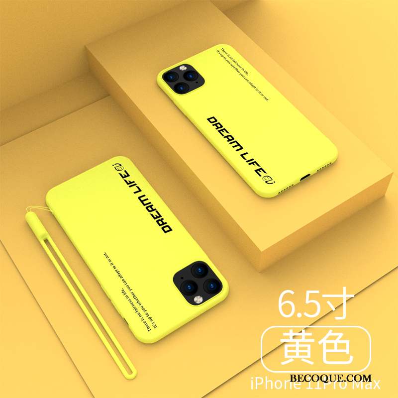 iPhone 11 Pro Max Tout Compris Jaune Personnalité Coque Ornements Suspendus Marque De Tendance