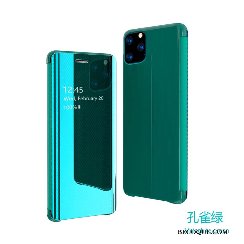 iPhone 11 Pro Max Élégant Coque De Téléphone Incassable Miroir Modèle Fleurie Transparent