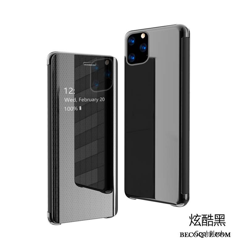 iPhone 11 Pro Max Élégant Coque De Téléphone Incassable Miroir Modèle Fleurie Transparent