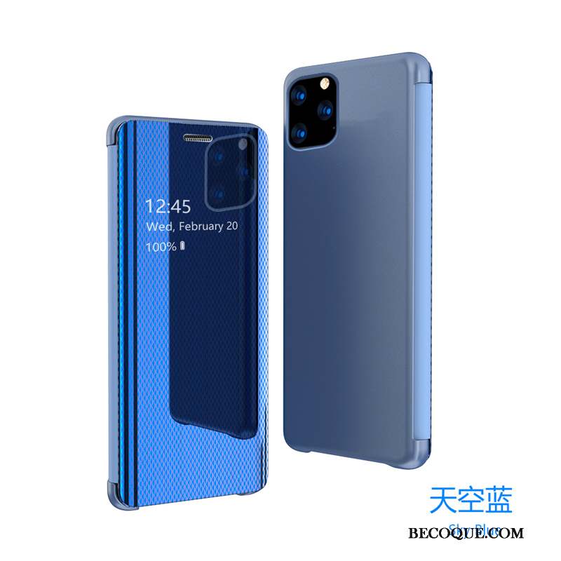 iPhone 11 Pro Max Élégant Coque De Téléphone Incassable Miroir Modèle Fleurie Transparent