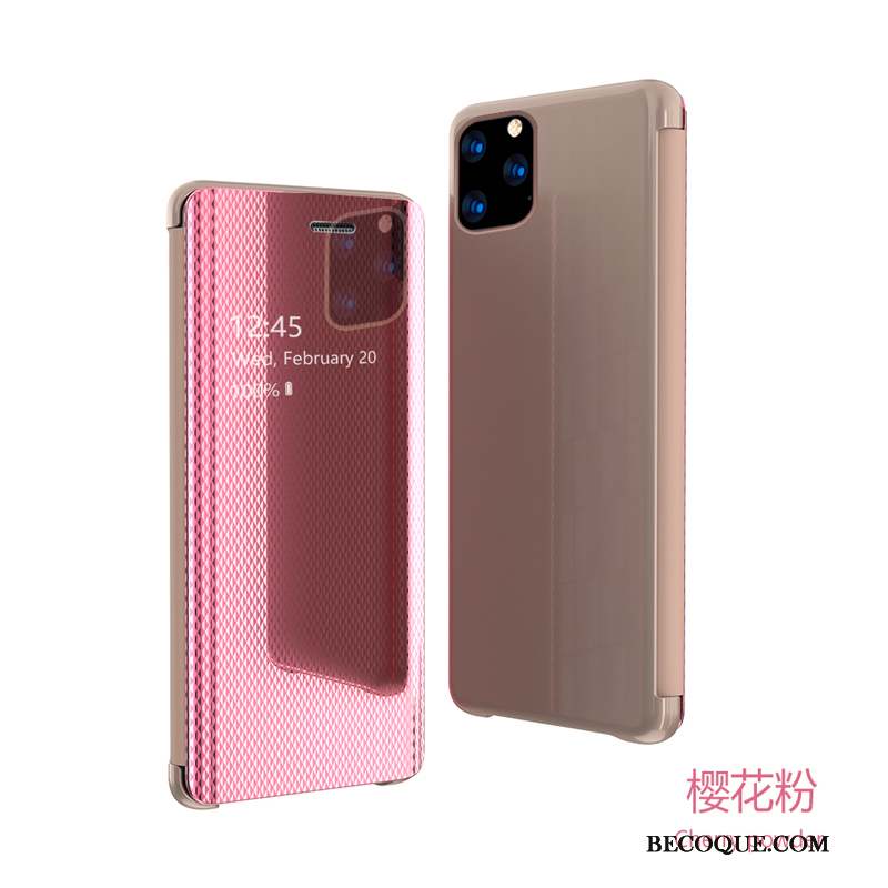 iPhone 11 Pro Max Élégant Coque De Téléphone Incassable Miroir Modèle Fleurie Transparent