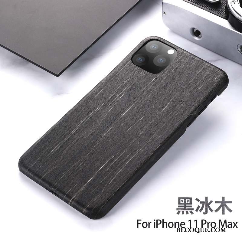 iPhone 11 Pro Max Étui Bois Massif Personnalité Coque De Téléphone Créatif En Bois