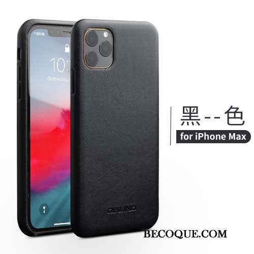 iPhone 11 Pro Max Étui Coque De Téléphone Incassable Étui En Cuir Simple Luxe